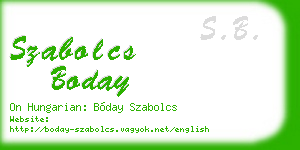 szabolcs boday business card
