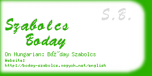 szabolcs boday business card